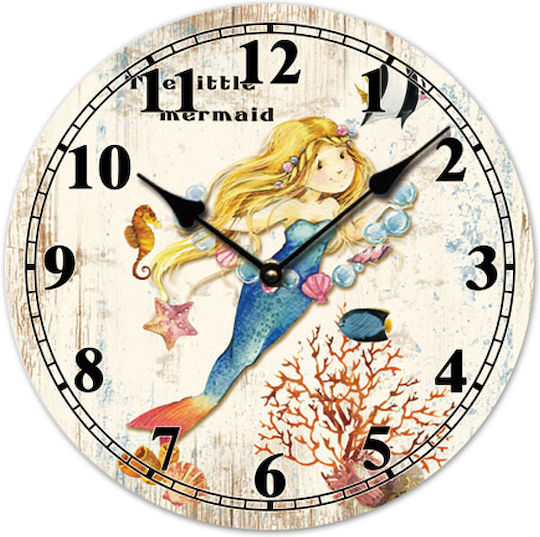 Marhome Wanduhr Hölzernes Ø33cm 15-00-17762