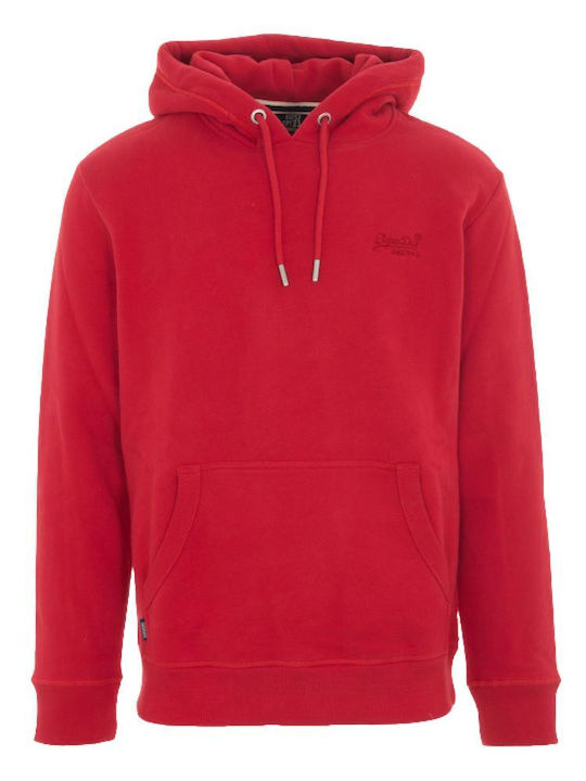 Superdry Φούτερ με Κουκούλα Κόκκινο
