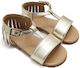 Designer's Cat Pantofi de botez din piele aurii