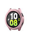 Hat Prince Schutz Plastikhülle mit Glas in Rosa Farbe für Galaxy Watch 4 44mm