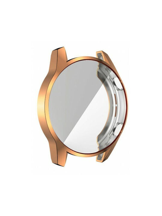 Electroplated Carcasă de Silicon cu Sticlă în culoarea Rose Gold pentru Huawei Watch GT 3 46mm