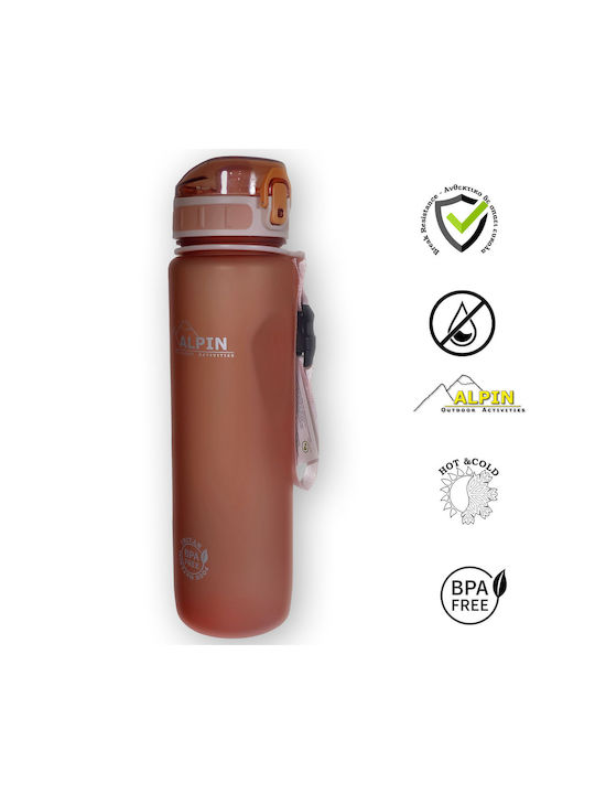 Alpin Tritan Wasserflasche Kunststoff 1000ml Orange