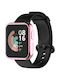Watch Silikonhülle mit Glas in Rosa Farbe für Mi Watch Lite
