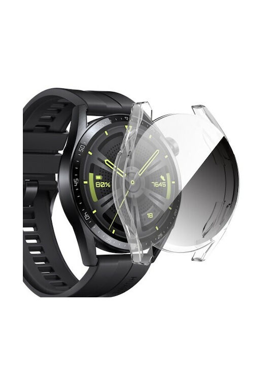 Electroplated Silikonhülle mit Glas in Transparent Farbe für Huawei Watch GT 3 46mm
