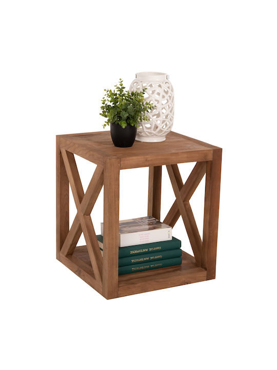 Square Solid Wood Side Table Brown L45.5xW45.5xH52cm