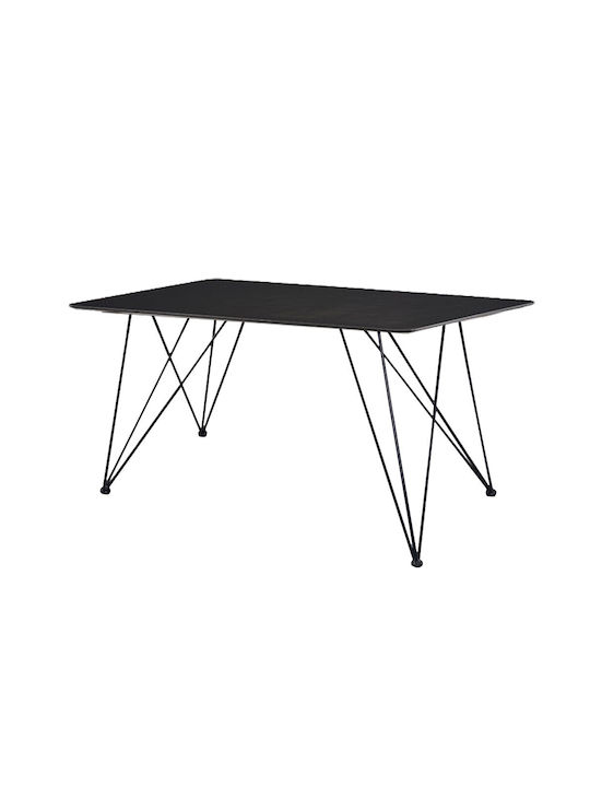 Tisch Küche Holz mit Metallgestell Schwarz 120x80x75cm