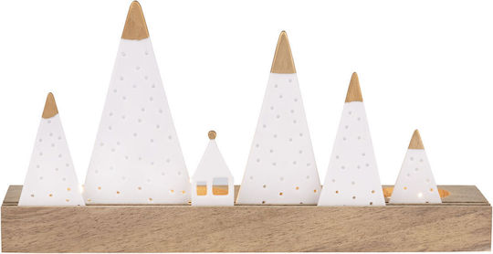 Raeder Christmas Wood White Candlestick 25x13.5cm