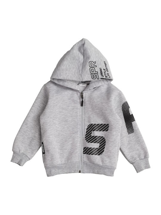 Kids Sweatshirt Cardigan with Hood Gray