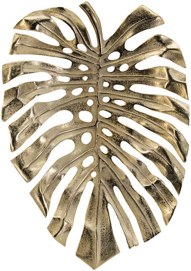 Artekko Metallic Decorative Platter Monstera Gold 48x34x3.5cm
