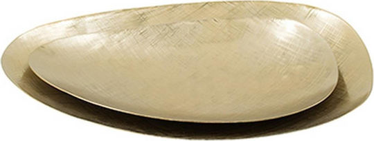 Artekko Διακοσμητική Πιατέλα Μεταλλική Χρυσή 55x38x6εκ.