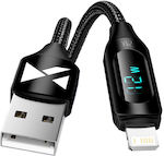 Wozinsky Плетена USB-A към Lightning кабел Черно 2м (WUALC2)