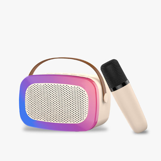 Karaoke Speaker with Wireless Microphone and Lighting Effects V66 98051-10 Beige