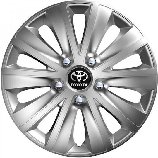 Versaco Σετ Τάσια Αυτοκινήτου Rapid Hc 14" με Σήμα Toyota 4τμχ Ασημί