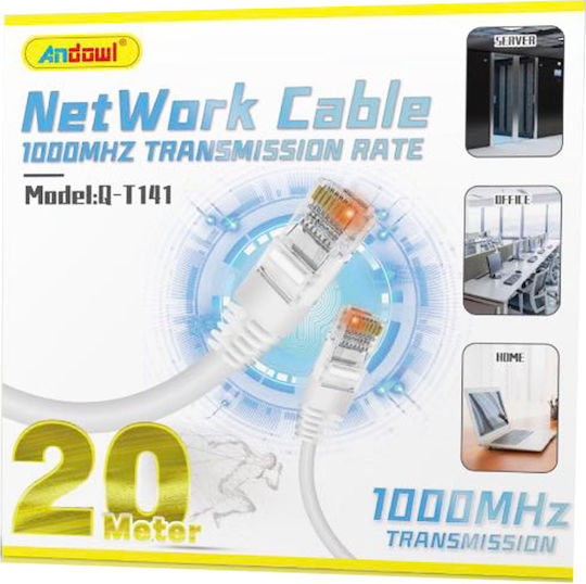Andowl U/UTP Cat.5e (Gigabit) Network Cable Ethernet 20m White