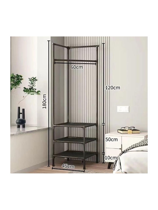 Metallische Schuhorganisator Corner C mit 3 Regalen Blau M45xT45xH180cm