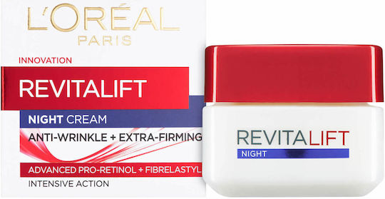 L'Oreal Paris Revitalift Night Cream for Face & Lips for Moisturizing Anti-Aging & Firming with Retinol & Peptides 50ml