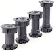 Volpato Plastic Furniture Leg Suitable for Cupboard / Wardrobe Black