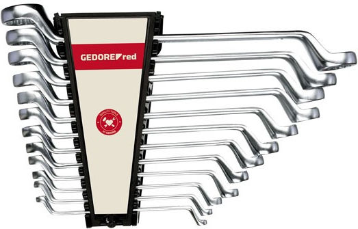Gedore Set 8 Doppelt Polygon-Schlüssel Gebogen