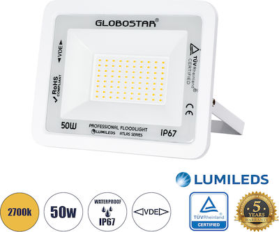 GloboStar Atlas Wasserdicht LED Flutlicht 50W Warmes Weiß 2700K IP67