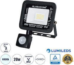 GloboStar Aurora Waterproof LED Floodlight 20W Cold White 6000K with Motion Sensor IP67