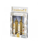 Petit Jour Paris Baby Cutlery Set Aventure made of Metal for 12+ months Beige 3pcs