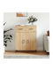 Sideboard Wooden with Drawers & Mirror Sonoma Oak 69.5x34x90cm