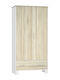 Zwei Türen Schrank mit 3 Schubladen Braun 90x51x182cm