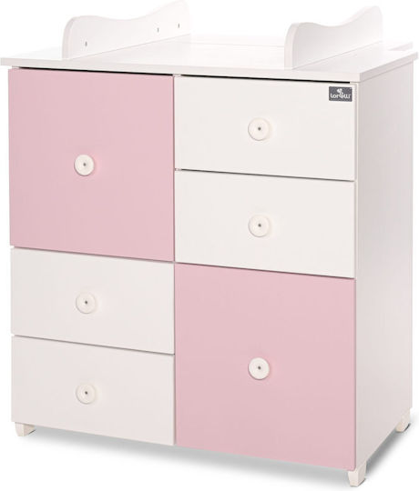 Baby Dresser with 4 Drawers White/Orchid Pink 83x71x96cm