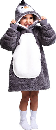 Noxxiez Pătură Fleece Pinguin Gri 160 cm