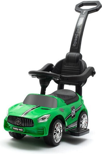 BabyMix Racer Up Autos Weiterfahren mit Elterngriff für 12+ Monate mit Geräuschen Grün