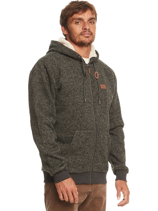 Sherpa Cardigan Bărbați Sherpa Cu Glugă Gri