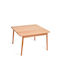 Square Kids Table with Chairs Made of Brown Wood Curve Lab