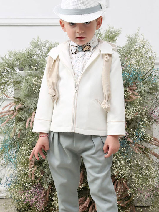 Mi Chiamo Baptism Suit with Blazer for Boys Ecru A4623-IP