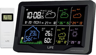 Life Steppe Wireless Digital Weather Station Tabletop Black