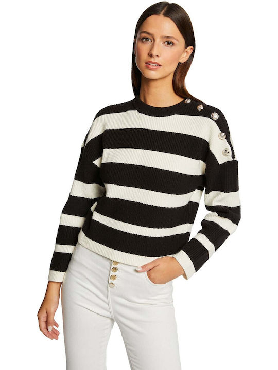 Morgan Damen Langarm Pullover Gestreift Mehrfarbig