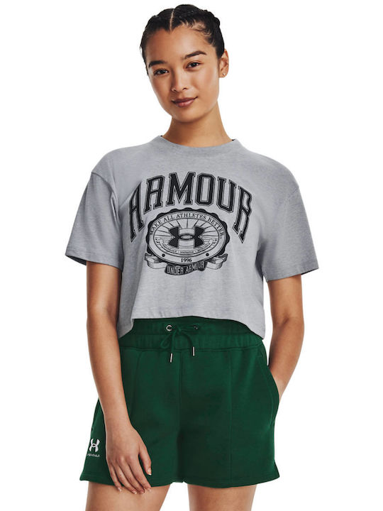 Under Armour Γυναικείο Crop T-shirt Γκρι