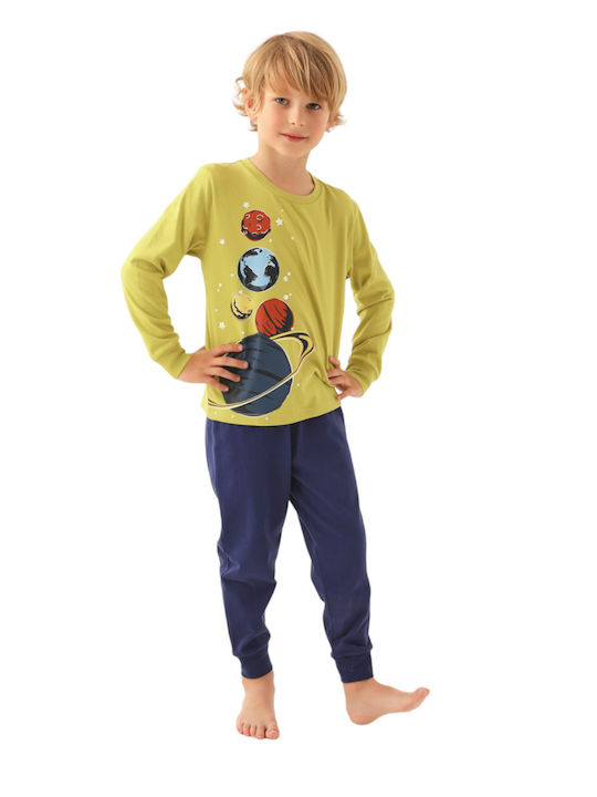 Roly Poly Set Top & Bottom Kids Cotton Pyjamas Green