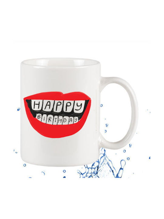 Happy Ceramic Cup White