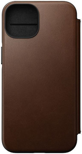 Nomad Folio Задна корица Кожа 0.75мм Кафяв (iPhone 14)