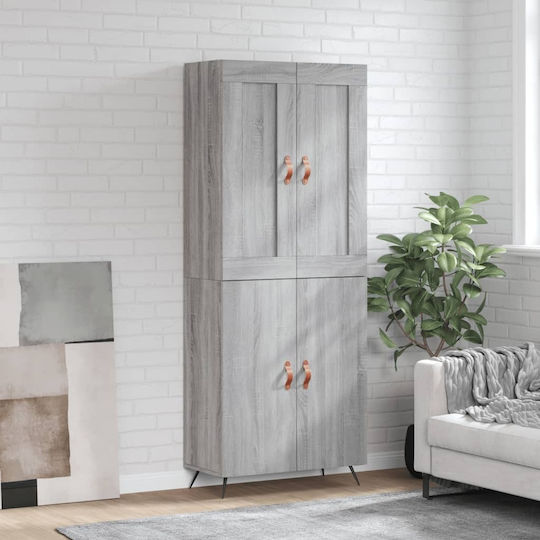 Wohnzimmer Nischenschrank aus Spanplatte Grau 69.5x34x180cm