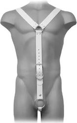 Leather Body Sexy Ανδρικό Body Λευκό