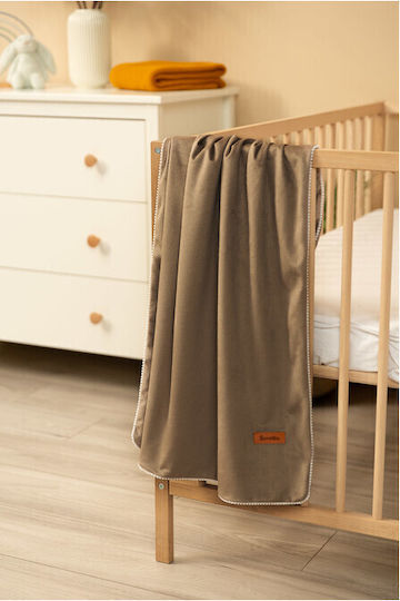 Sensillo Decke Wickeltücher für Kinderzimmer Samt Beige 75x100cm