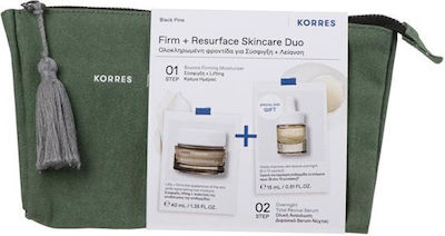 Korres Black Pine Skin Care Set for Firming with Serum & Face Cream