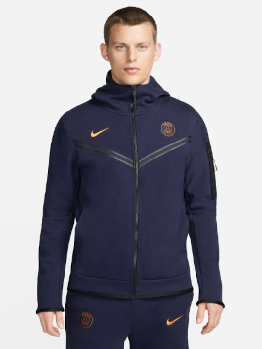 Paris Saint-Germain  Tech Fleece Sweatshirt mit Kapuze Blau