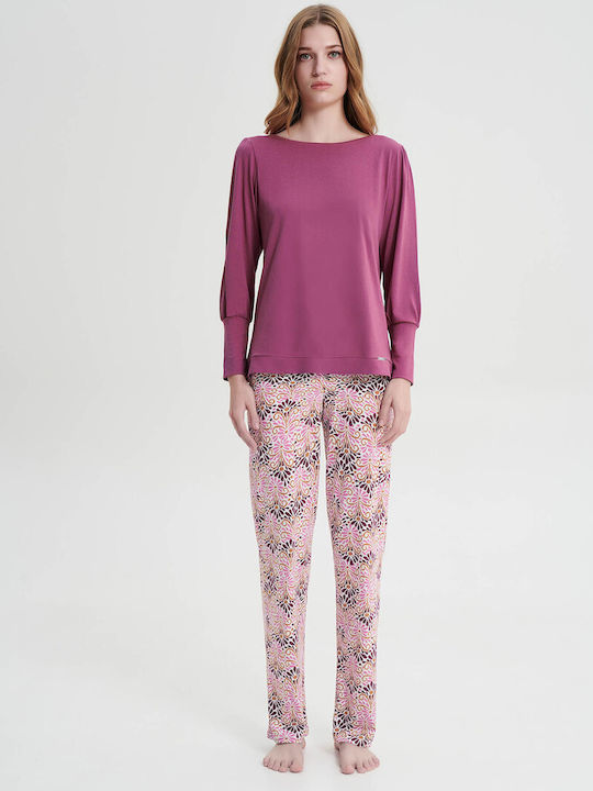 Vamp De iarnă Set Pijamale pentru Femei Violet