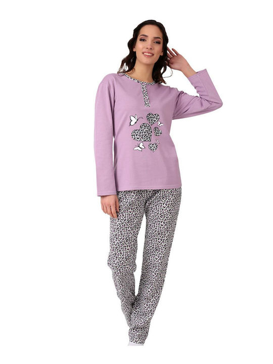 Lydia Creations Winter Women's Pyjama Set Purple