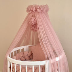 IngVart Cradle Mosquito Net Pom Pom Pink