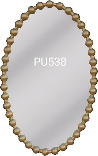 CMSpa Oglindă De Perete Ovală Auriu 110x70cm