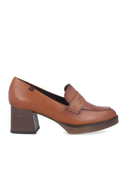 Pepe Menargues Leather Tabac Brown Heels