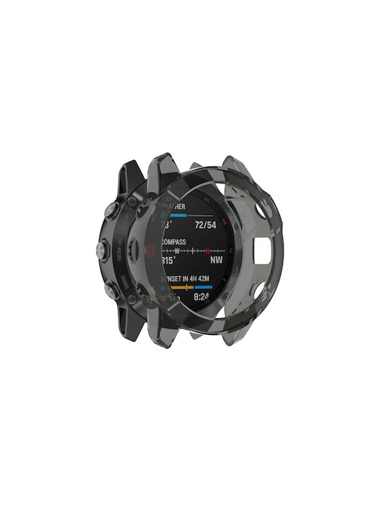 Προστατευτική Θήκη Σιλικόνης Transparent Black για το Garmin Fenix 6